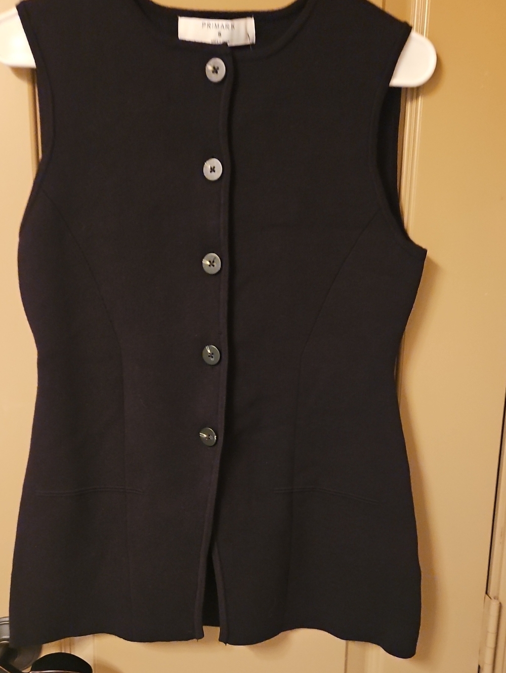 Primark Black Sleeveless Button-Front Vest